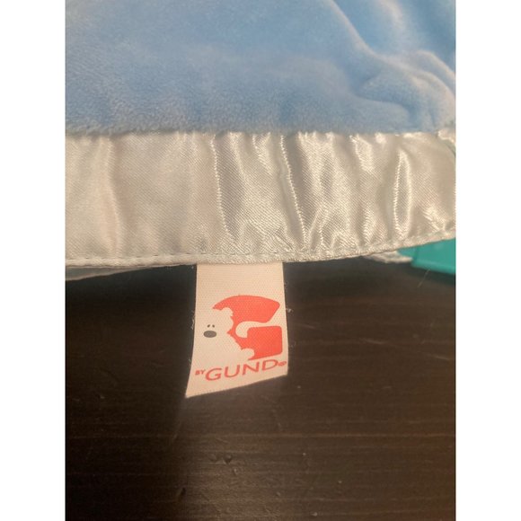 Gund Baby Blue Puppy Lovey With Satin Trim & Teether 12 Inches Security Blanket - Picture 5 of 6